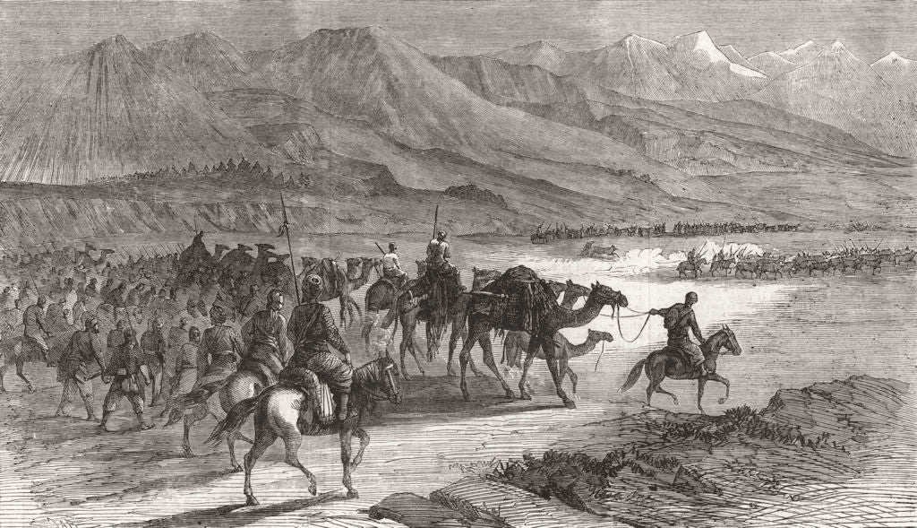 PAKISTAN. Cows-looting, frontier of Sindh 1864 old antique print picture